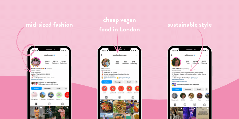 Influencer niches examples