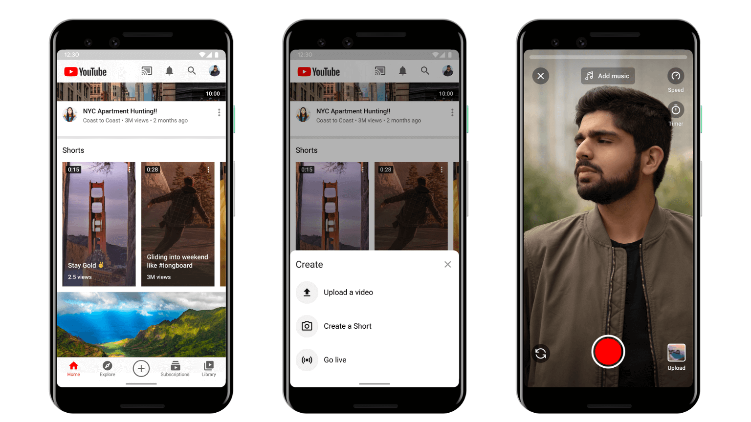 YouTube shorts on mobile