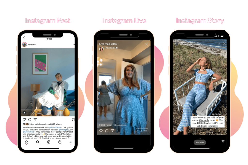 Instagram Post Instagram Live Instagram Story