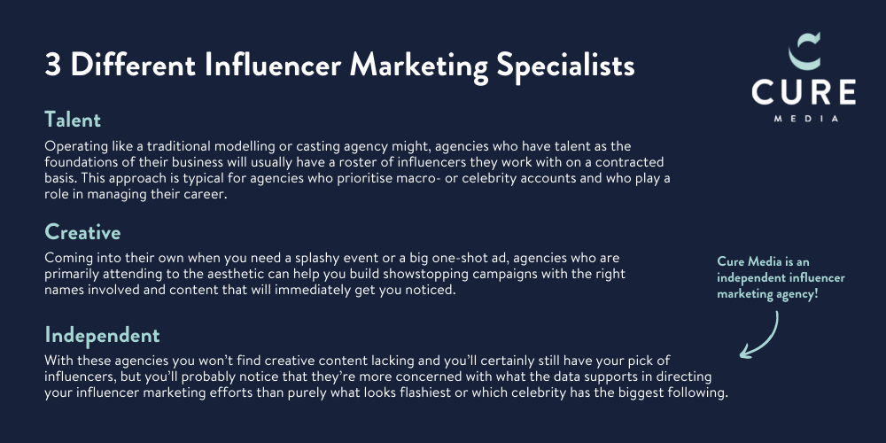 Blog Best fit influencer marketing agencies - Type of agency